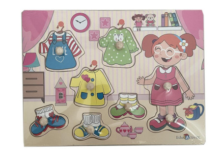 Wooden Clothing Peg Puzzle