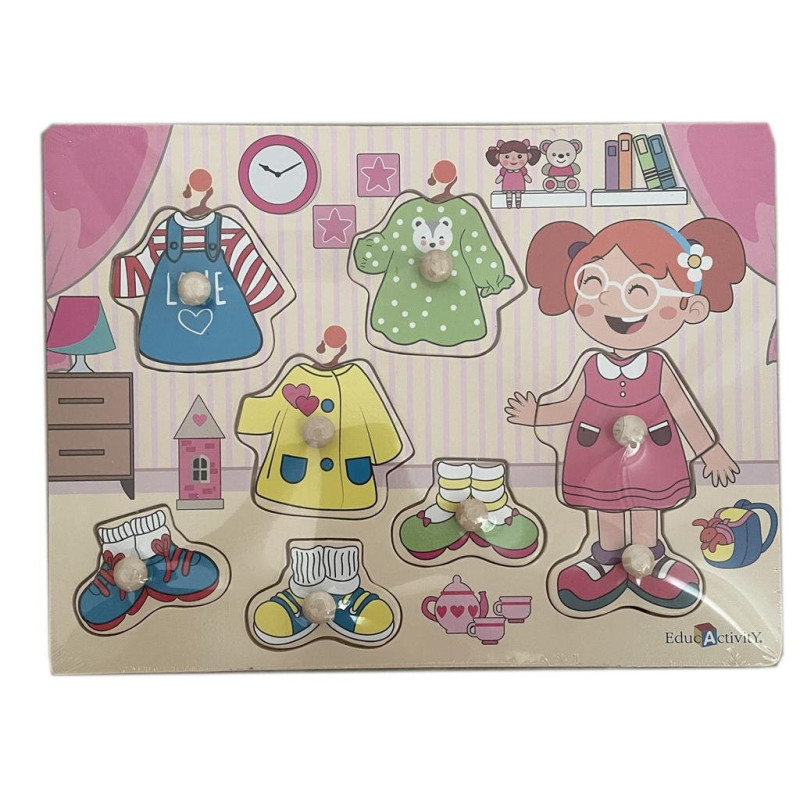 Wooden Clothing Peg Puzzle Wooden Clothing Peg Puzzle