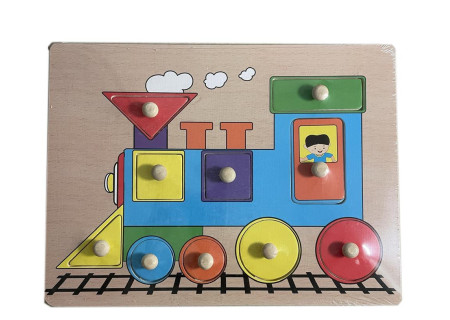 Wooden Train Peg Board