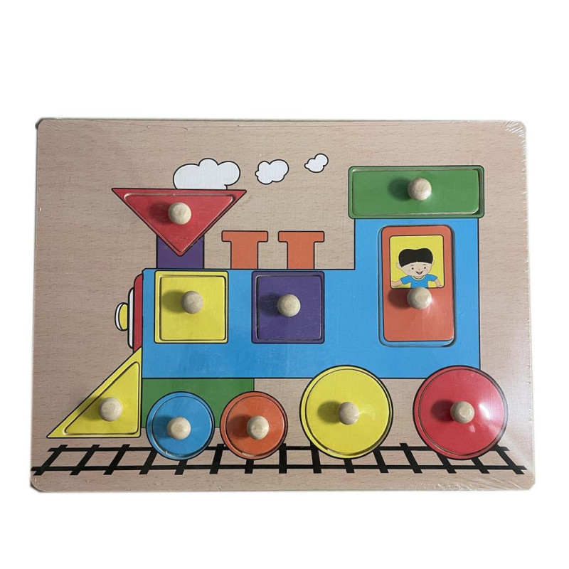 Wooden Train Peg Board Wooden Train Peg Board