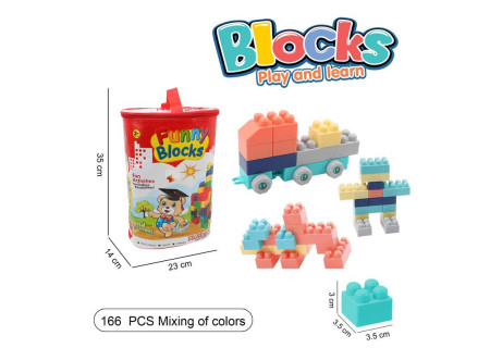 Funny Blocks Toy Set (166 Pieces) – Portable Bag for Easy Storage