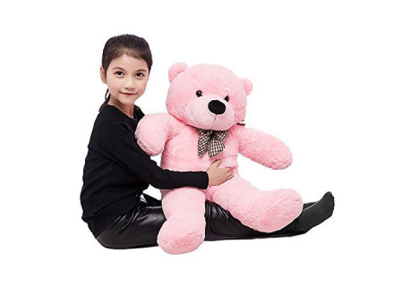 1m Plush Teddy Bear - Soft & Cuddly, Available in Pink & White