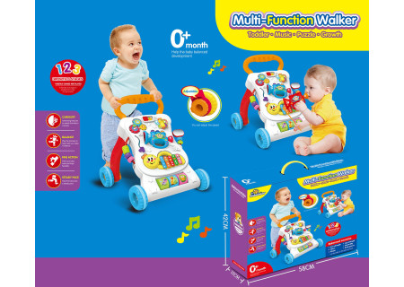 Baby Multi-Functional Walker with Activity Center & Adjustable Height