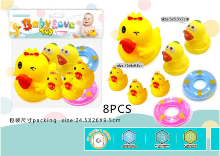 PBH 8 Pieces Duck/Ducklings with Swim Rings
