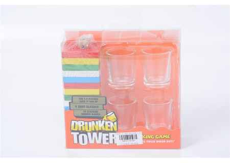 PVC Wooden Block 48 Pieces/4 Glasses