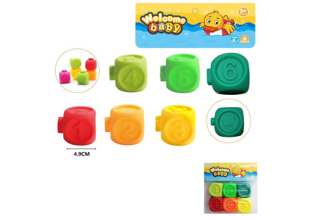 Soft Plastic Block Cubes 6 Pieces