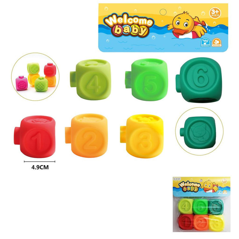 Soft Plastic Block Cubes 6 Pieces Soft Plastic Block Cubes 6 Pieces