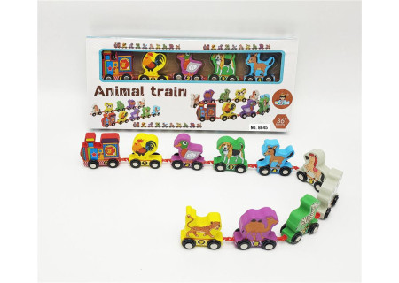 Wooden Animal Train 36 Pieces