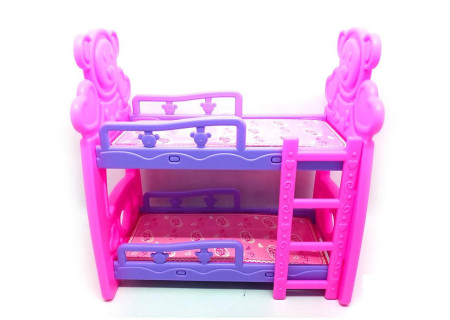 Double Bunk Beds Toy Set for Dollhouse Play