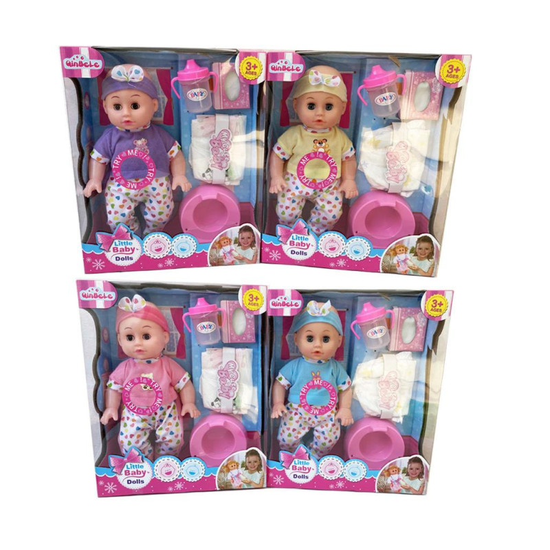 Little Baby Doll with Potty & Nappy Toy Set for Nurturing Play Little Baby Doll with Potty & Nappy Toy Set for Nurturing Play