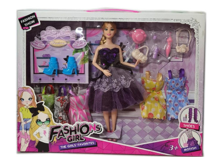 Fashion Girl Doll with Accessories Toy Set for Fashion Play