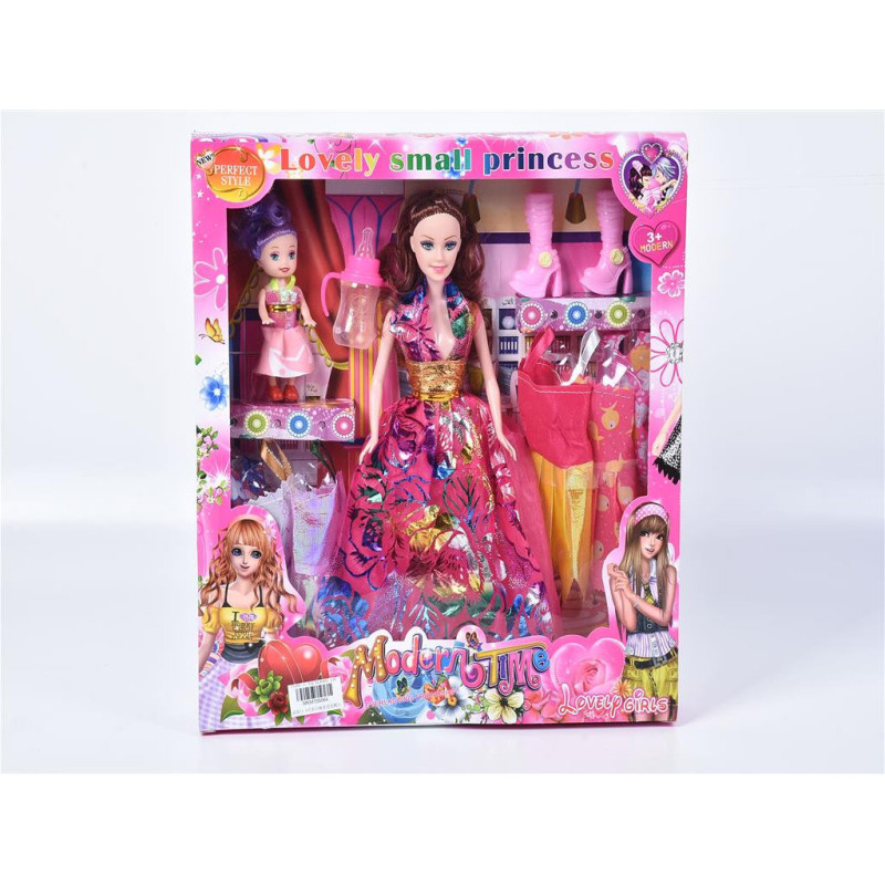 Modern Time Doll with Dresses & Small Doll Toy Set for Fashion Play Modern Time Doll with Dresses & Small Doll Toy Set for Fashion Play
