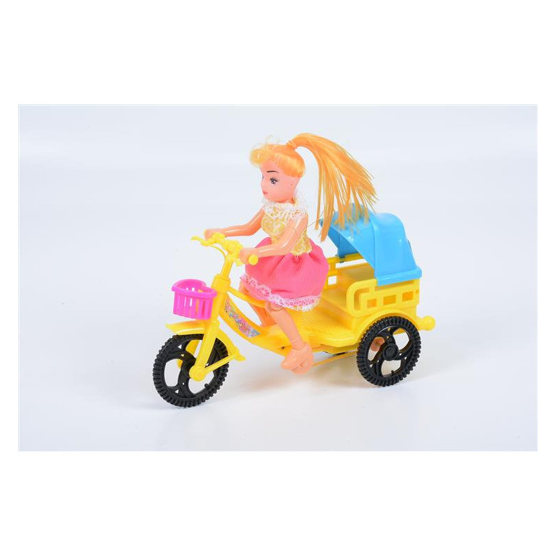 Pull Line Tricycle with Doll Toy for Adventure Play Pull Line Tricycle with Doll Toy for Adventure Play