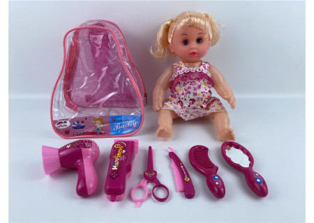 Doll in Backpack with Accessories Toy Set for On-the-Go Play