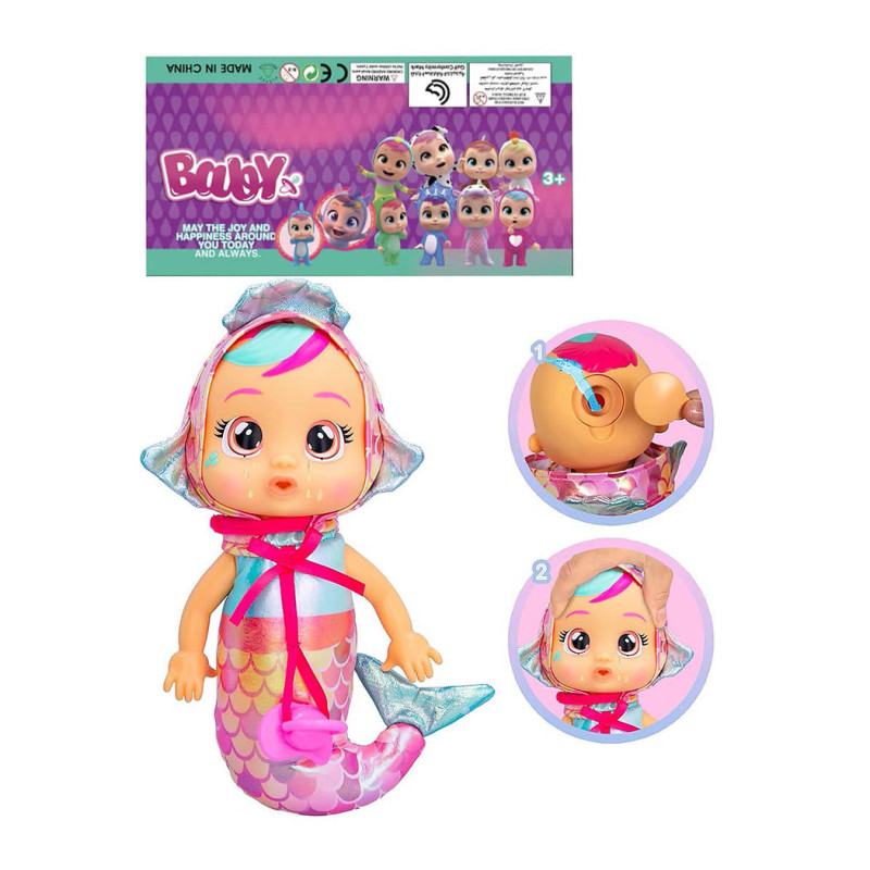 Crying Feature Baby Mermaid Doll 30cm for Magical Play Crying Feature Baby Mermaid Doll 30cm for Magical Play