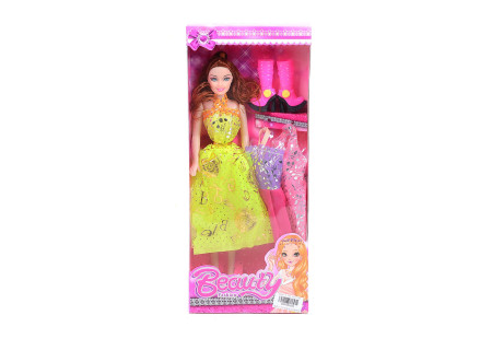 Beauty Doll with Boots & Dresses Toy Set for Fashion Play