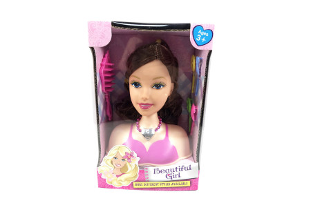 Doll Head with Brush Small for Fashion Play