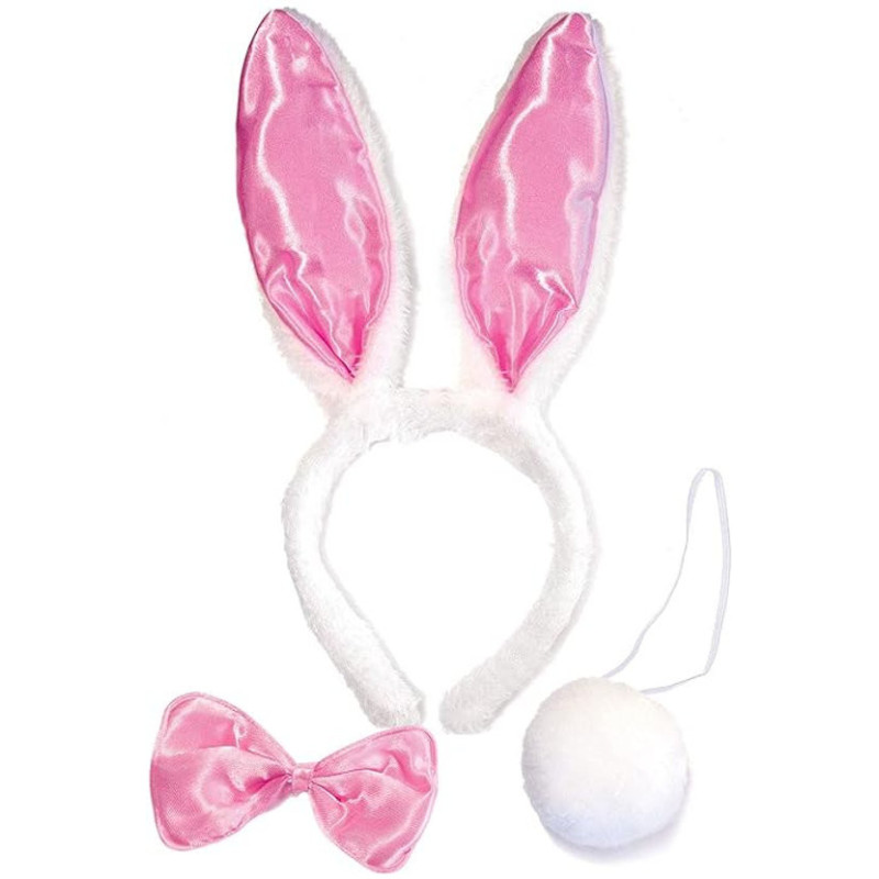 Bunny Ears, Tail, & Bow Tie Set for Playful Dress-Up