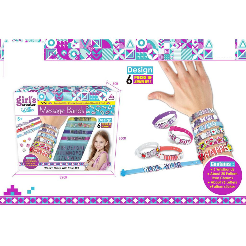 Message Bracelets 12 Pack for Creative Play Message Bracelets 12 Pack for Creative Play