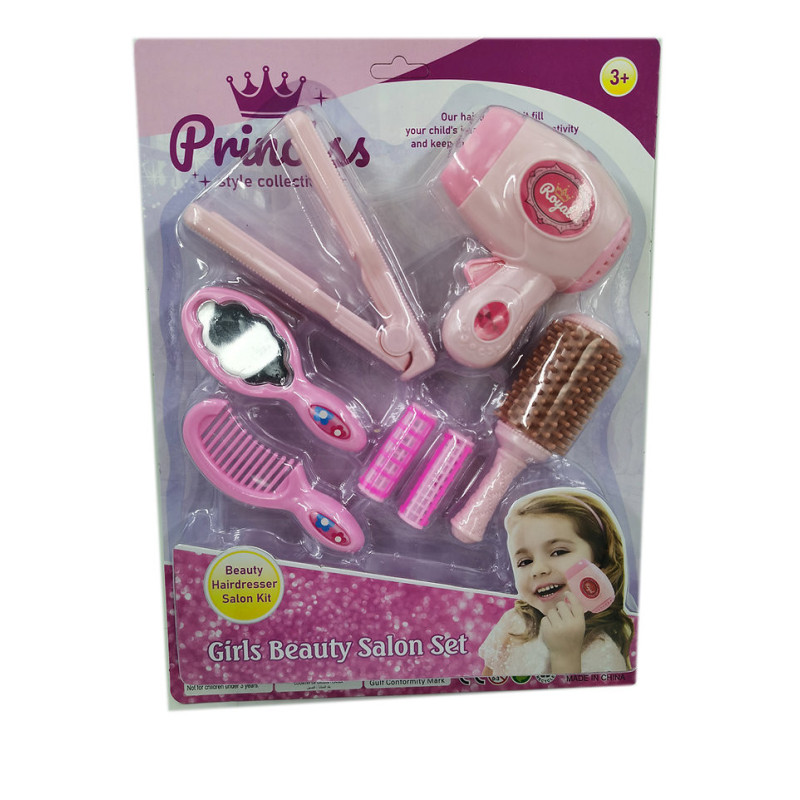 Salon Set with Hair Iron, Curler, Hairdryer for Play Salon Set with Hair Iron, Curler, Hairdryer for Play