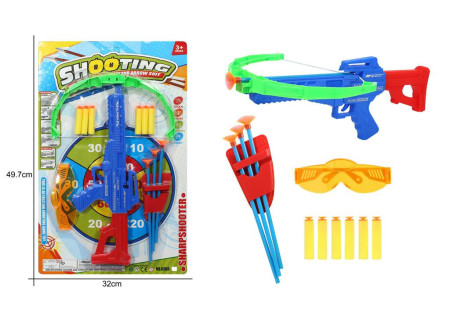 Crossbow Gun with Glasses & Bullets for Safe Play