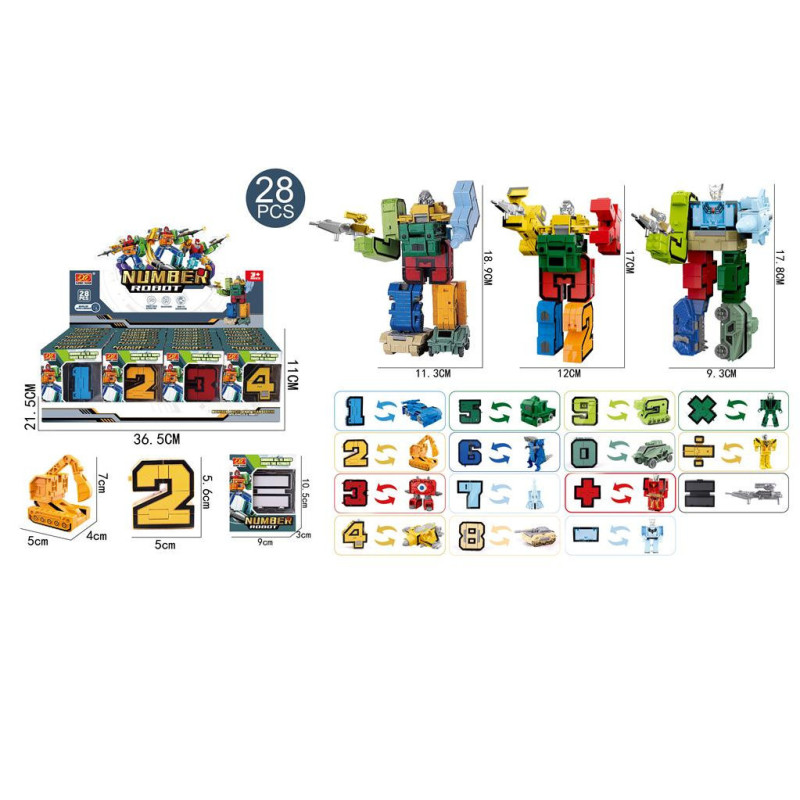 Numbered Robots 28 Pack for Creative Play Numbered Robots 28 Pack for Creative Play