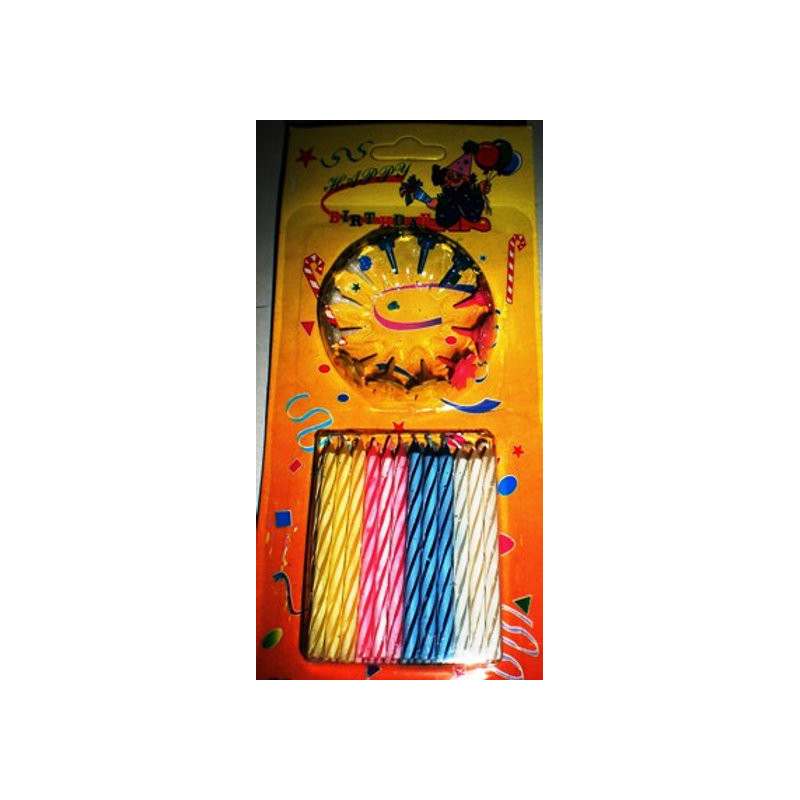Birthday Candles with Holders for Cakes Birthday Candles with Holders for Cakes