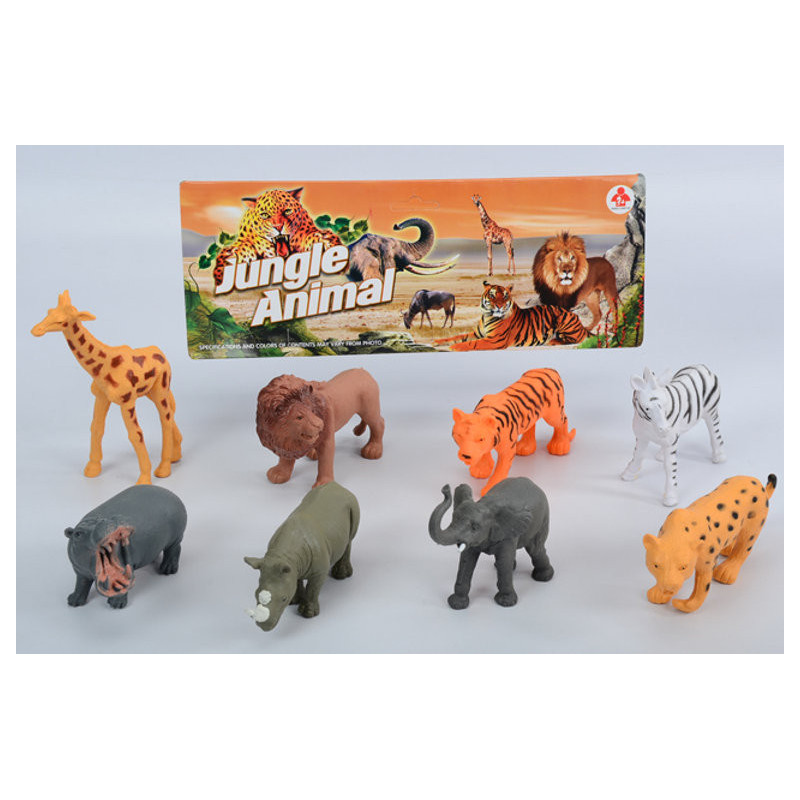Jungle/Wild Animals Toy Set 8/Pkt for Adventure Play Jungle/Wild Animals Toy Set 8/Pkt for Adventure Play