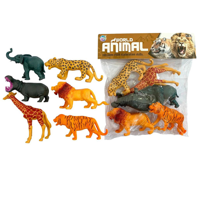Animal Wild World 6" Toy Set 6pcs for Safari Fun Animal Wild World 6" Toy Set 6pcs for Safari Fun