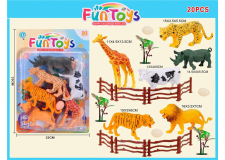 Wild Animals with Accessories Toy Set for Safari Fun