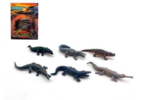 4-Inch Crocodile Toy Set 6pcs for Jungle Play