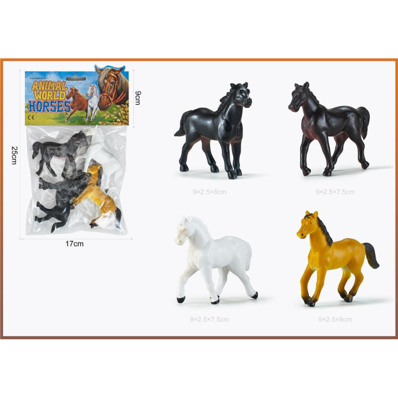 Horses Toy Set 4pcs 4 Inch for Equestrian Play Horses Toy Set 4pcs 4 Inch for Equestrian Play