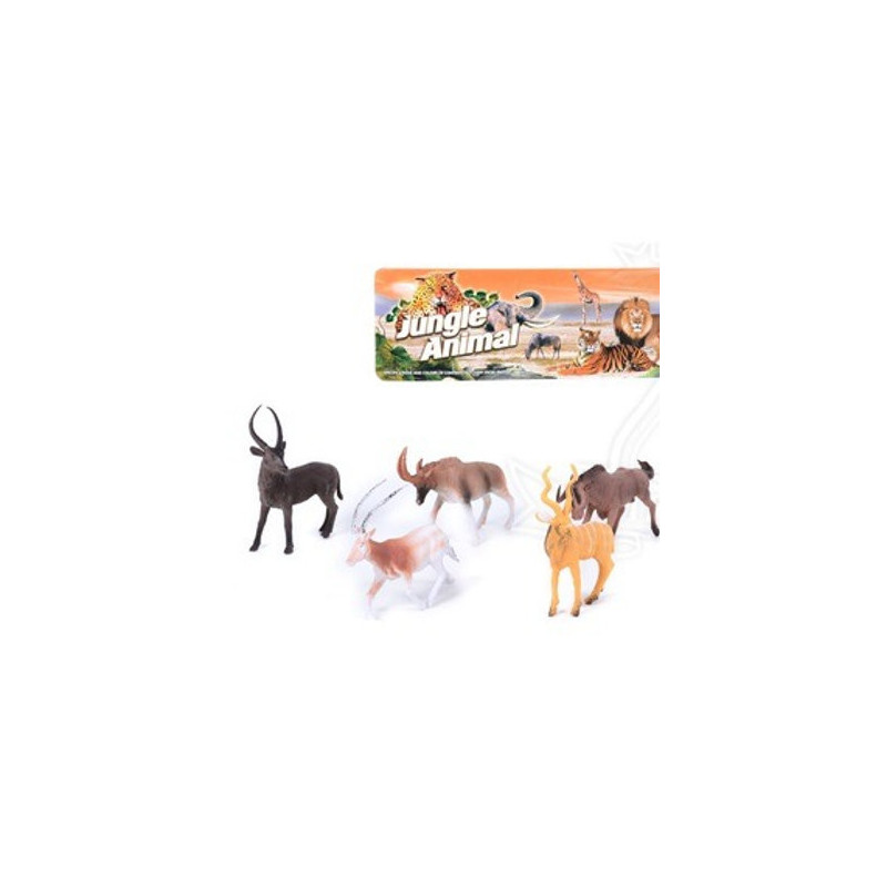 Jungle Animals Bucks Toy Set 6/Pkt for Safari Adventures