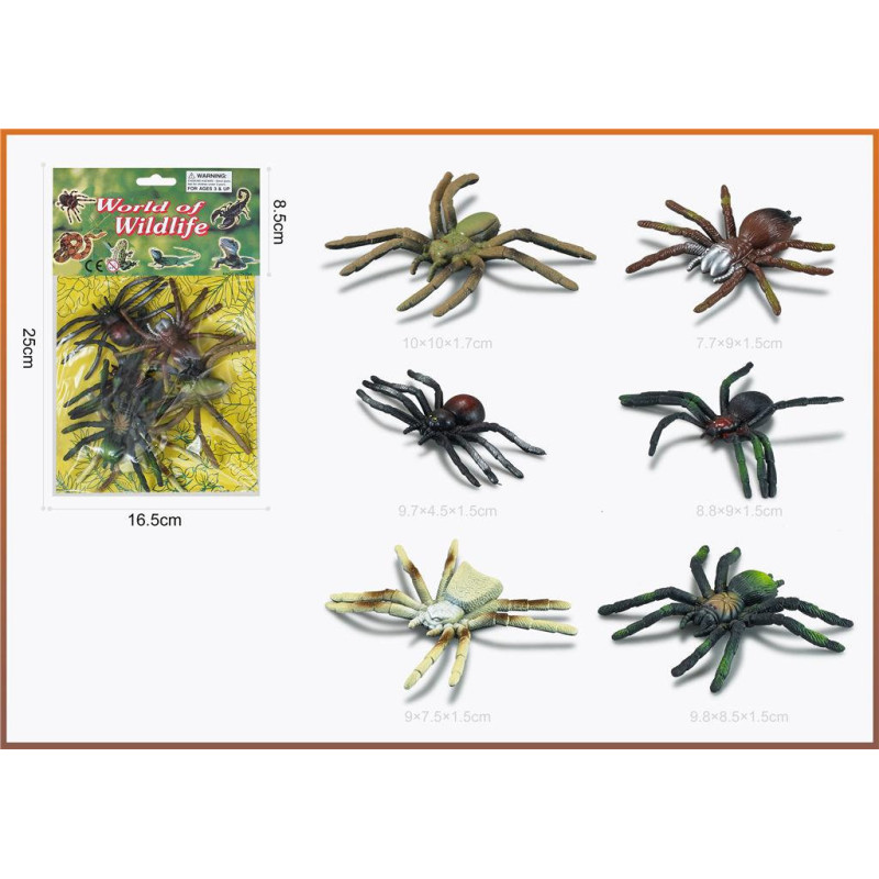 Spiders Toy Set 6/Pkt for Creepy Fun Spiders Toy Set 6/Pkt for Creepy Fun