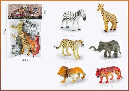 Wild Animals Toy Set 4.5 Inch 6pcs for Safari Fun