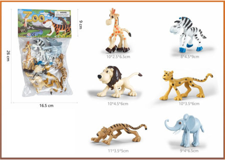 Wild Animals Toy Set 6pcs for Fun Play