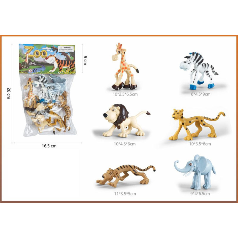 Wild Animals Toy Set 6pcs for Fun Play Wild Animals Toy Set 6pcs for Fun Play