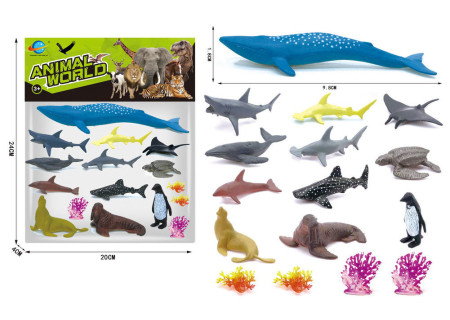 Animal World Marine with Seaweed Toy Set for Ocean Play