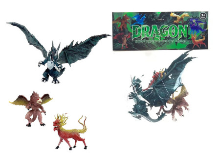 Dragons Toy Set 3pcs for Fantasy Play