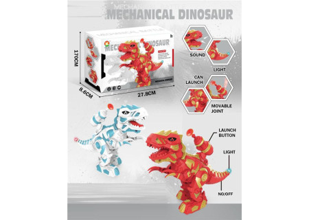 B/O Mechanical Shooting Dinosaur Toy for Action Play