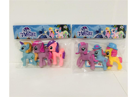 Baby Horses with Stickers Toy Set for Creative Play