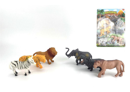 Wild Animals Toy Set Large 6pcs for Safari Fun