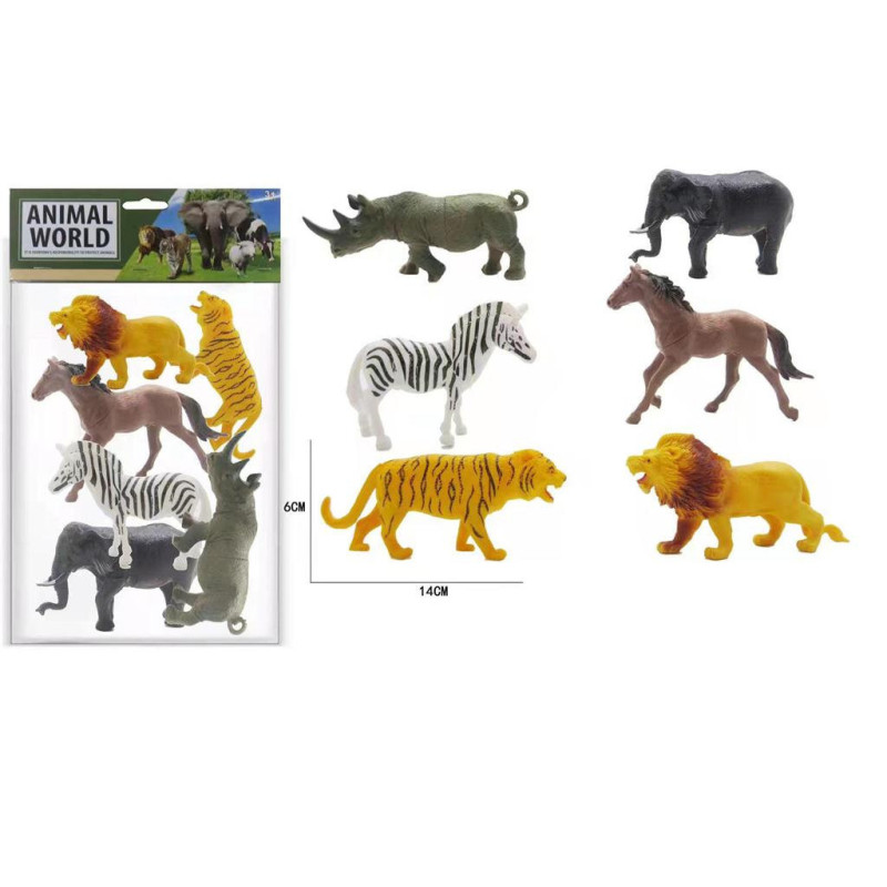 Wild Animals Toy Set 6pcs for Safari Fun Wild Animals Toy Set 6pcs for Safari Fun
