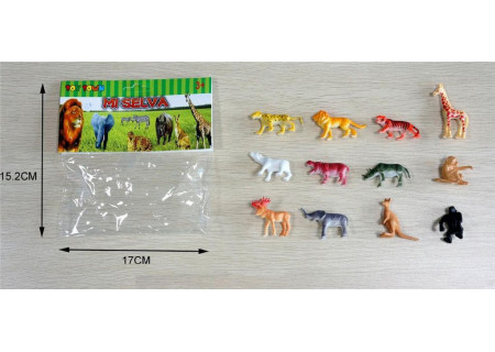 Wild Animals Toy Set Packet Small  12 for Safari Adventures
