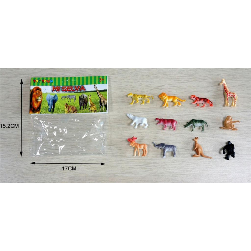 Wild Animals Toy Set Packet Small 12 for Safari Adventures Wild Animals Toy Set Packet Small 12 for Safari Adventures