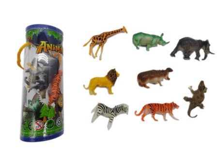 Wild Animals Toy Set in Tube for Safari Fun
