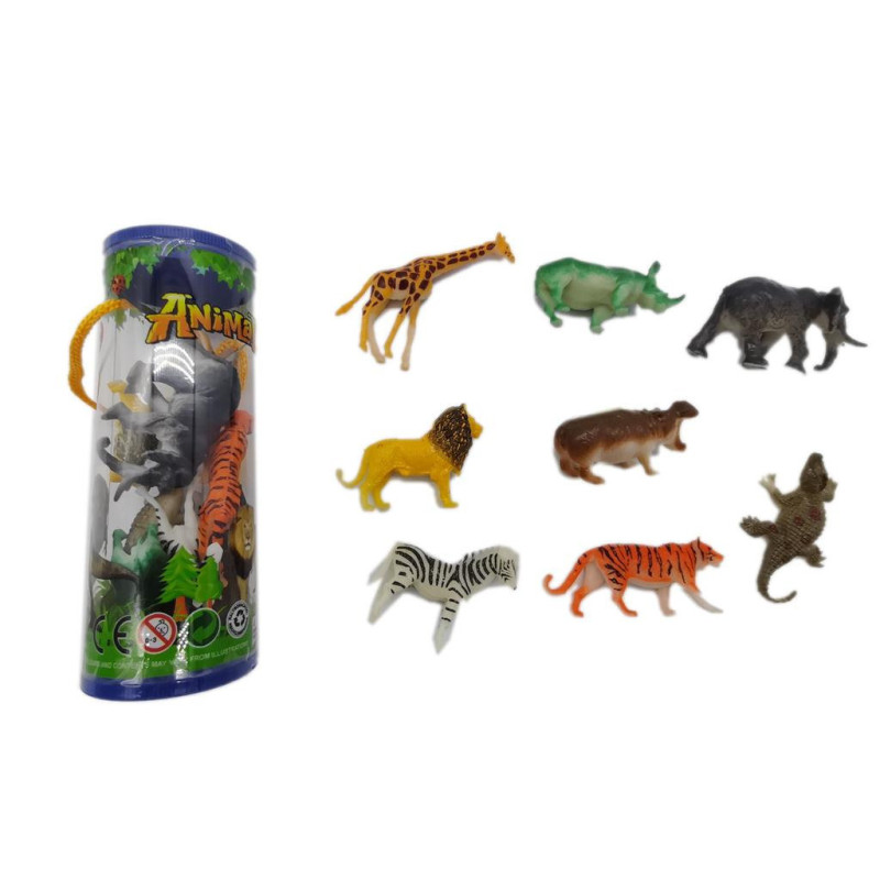 Wild Animals Toy Set in Tube for Safari Fun Wild Animals Toy Set in Tube for Safari Fun