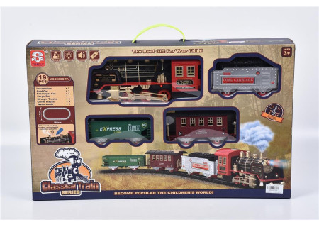 Classic Train Railway Set for Kids with Real Steam Function – Toy Trai