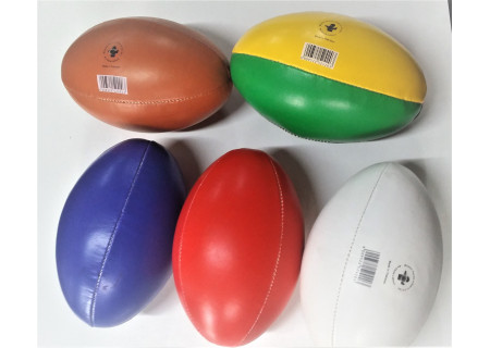 Leather Rugby Ball - Assorted Colors for Outdoor Play