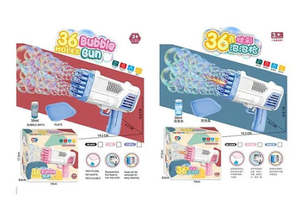 : B/O Bubble Machine 36 Holes Asst – Fun Bubble Blower for Kids